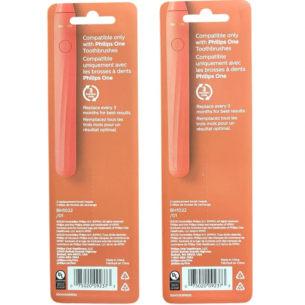 Philips One by Sonicare Miami Coral Replacement Brush Heads NEW‎